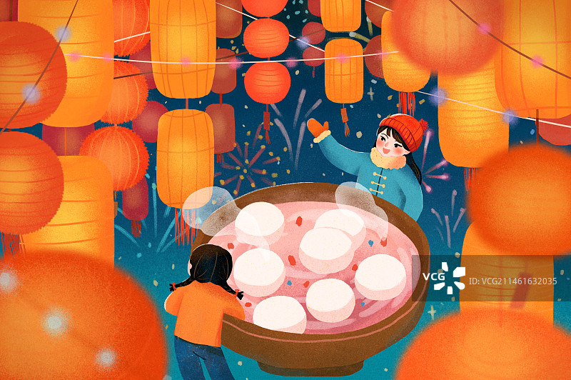 元宵节插画图片素材