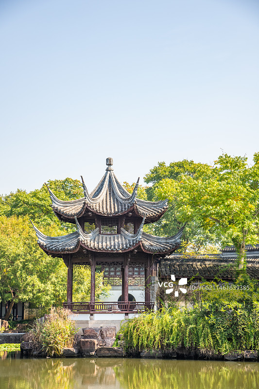 杭州 西溪湿地 高庄 云心阁 江南园林 园林建筑 清代私家园林 杭州高庄 高士奇故居图片素材