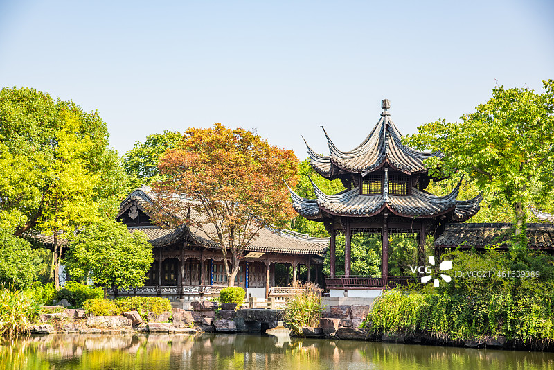 杭州 西溪湿地 高庄 云心阁 江南园林 园林建筑 清代私家园林 杭州高庄 高士奇故居图片素材