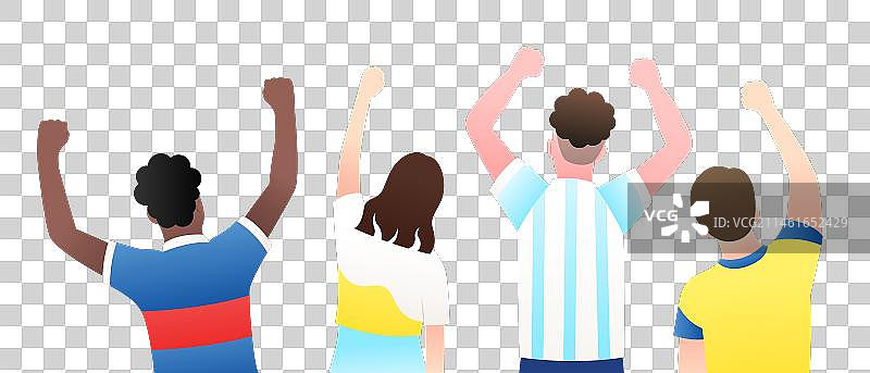 欢呼的球迷插画元素图片素材