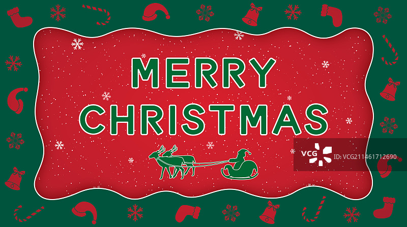 红绿色圣诞节矢量海报图片素材