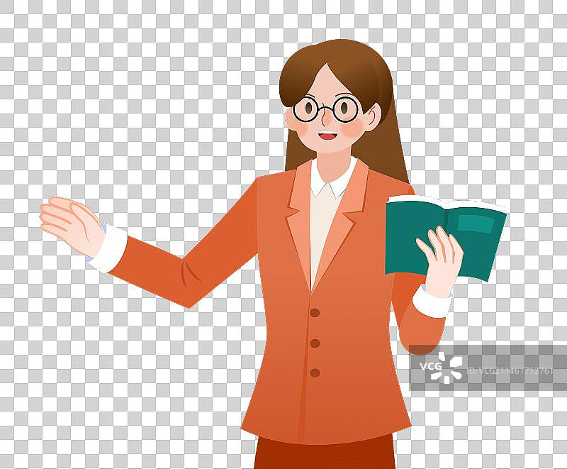 一名教师半身像插画元素图片素材