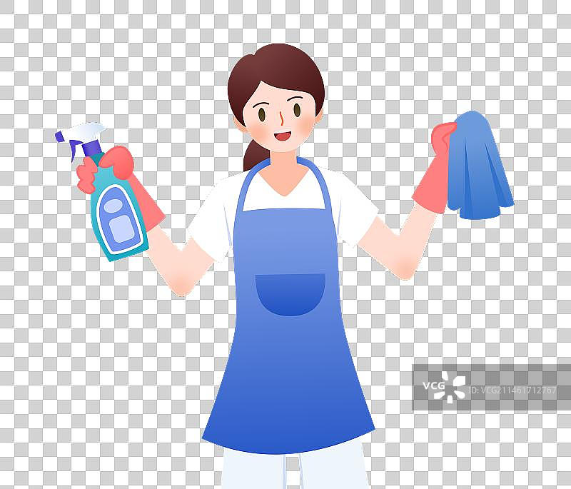 打扫卫生的人插画元素图片素材