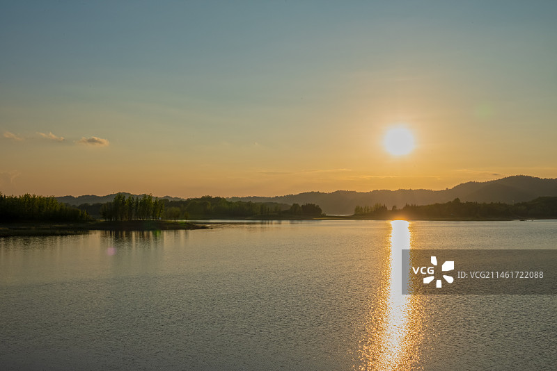 红枫湖日落图片素材