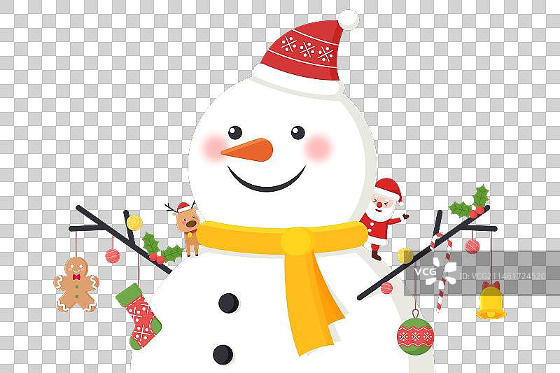 圣诞节创意雪人插画元素图片素材