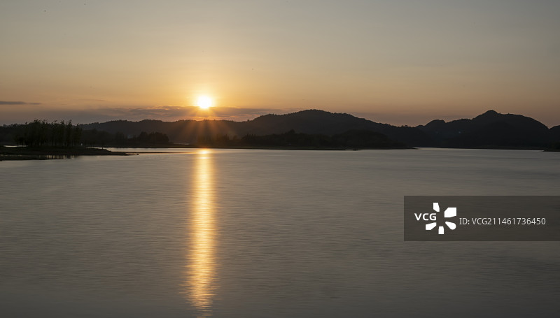 红枫湖日落图片素材