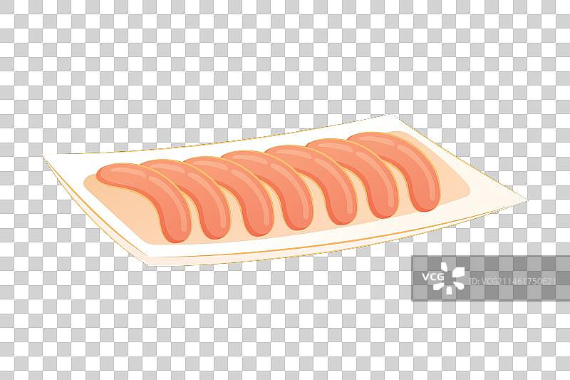 一盘火锅食材脆皮肠插画元素图片素材