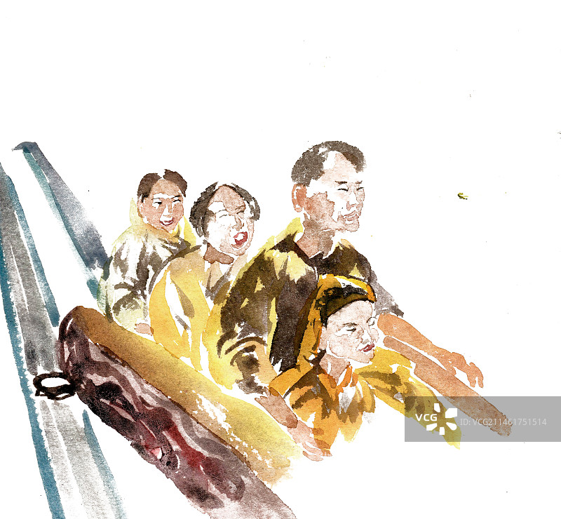 漂流的一家人图片素材