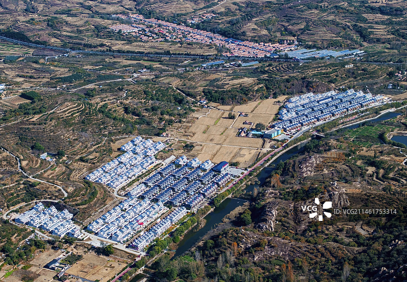 五莲山里的新农村图片素材