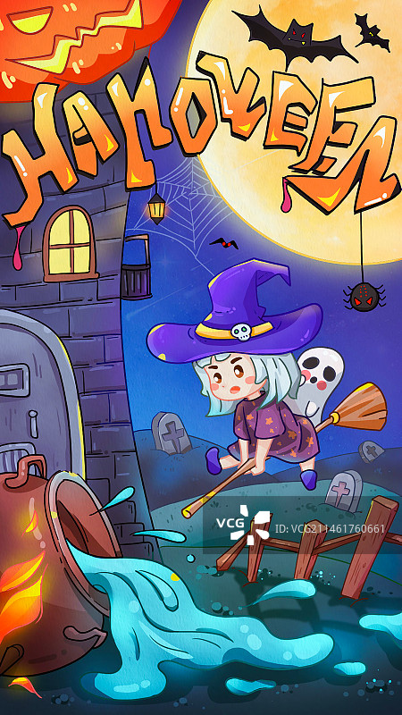 万圣节插画图片素材