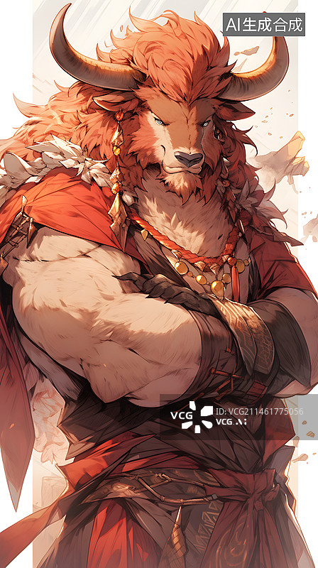 【AI数字艺术】牛头怪插画图片素材