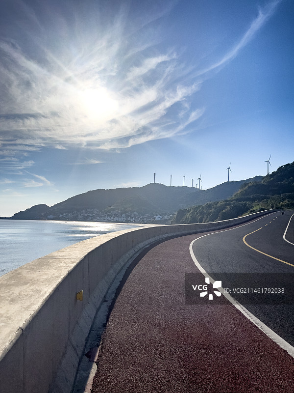 舟山海边的道路图片素材