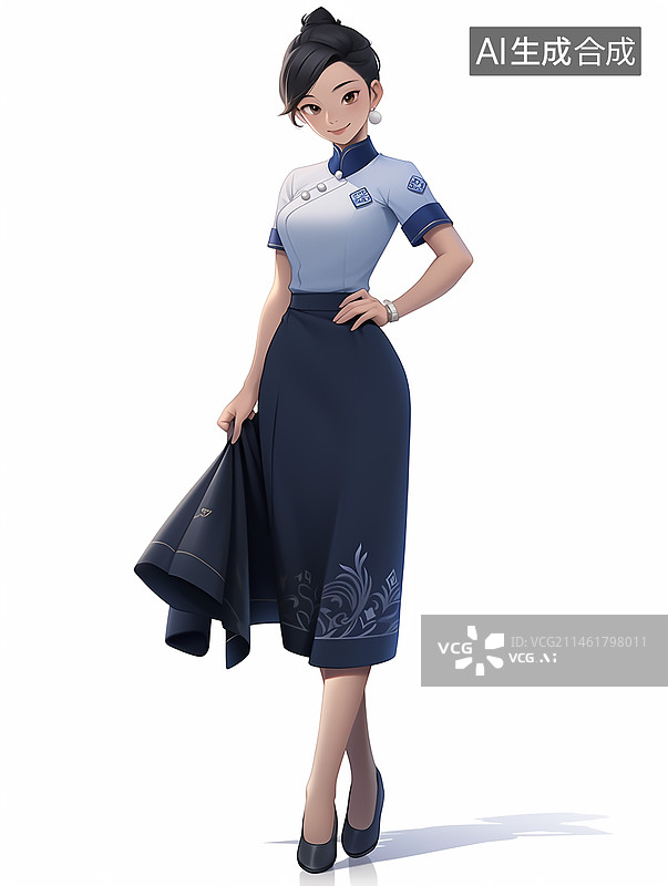 【AI数字艺术】白色背景3D渲染人物图片素材