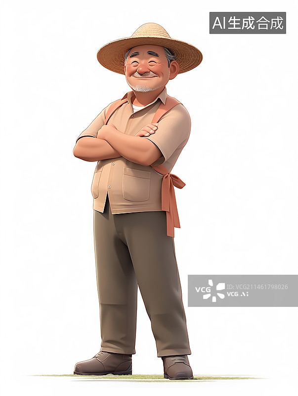 【AI数字艺术】白色背景3D渲染人物图片素材