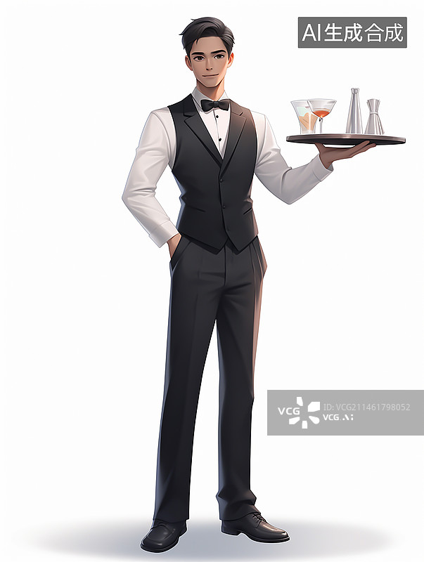 【AI数字艺术】白色背景3D渲染人物图片素材