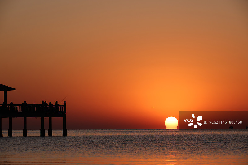 海边日出,宁静,迎接新年图片素材