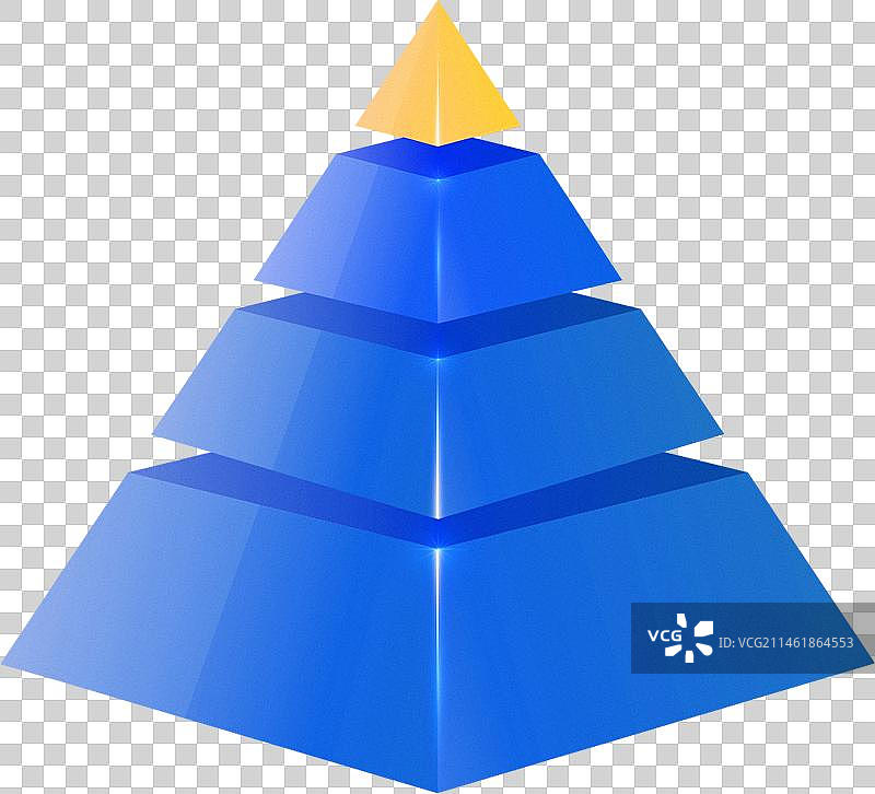 蓝色金色金字塔数据分析报表金融互联网拟物素材图片素材