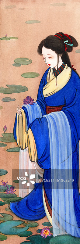 十二花神之六月莲花：西施图片素材