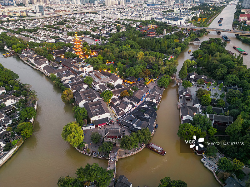 苏州枫桥风景区京杭大运河图片素材