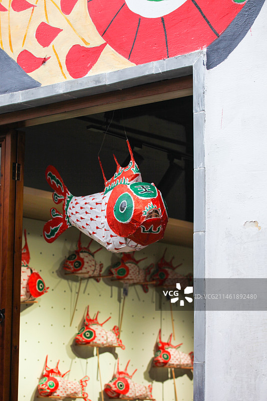 安徽歙县徽州古城建筑和人文汪满田鱼灯图片素材