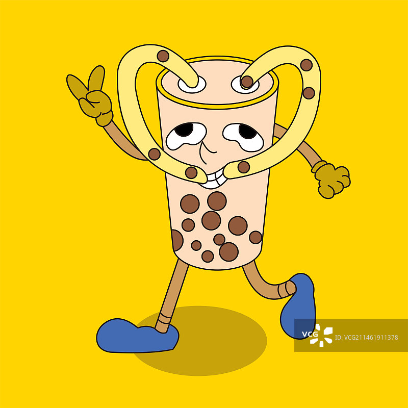 果汁奶茶拟人图片素材