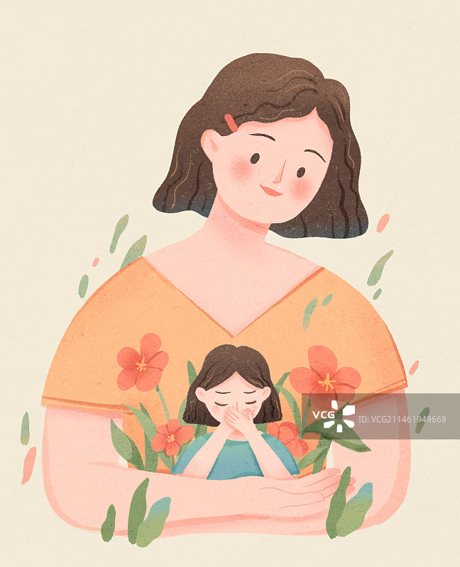 儿童成长插画图片素材