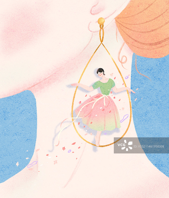 跳舞女性插画图片素材