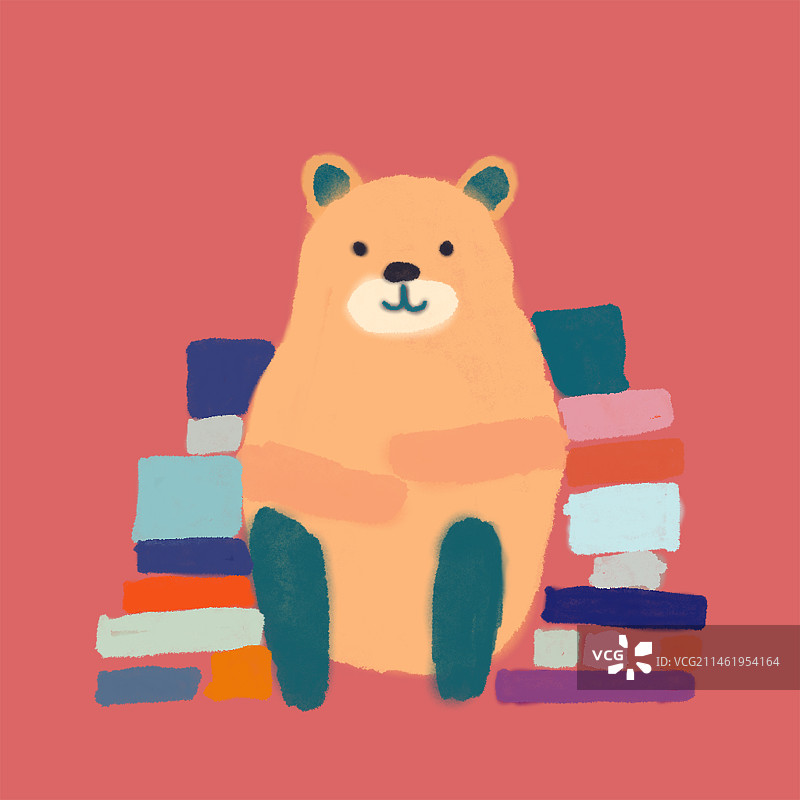 小熊，书籍，儿童插画图片素材