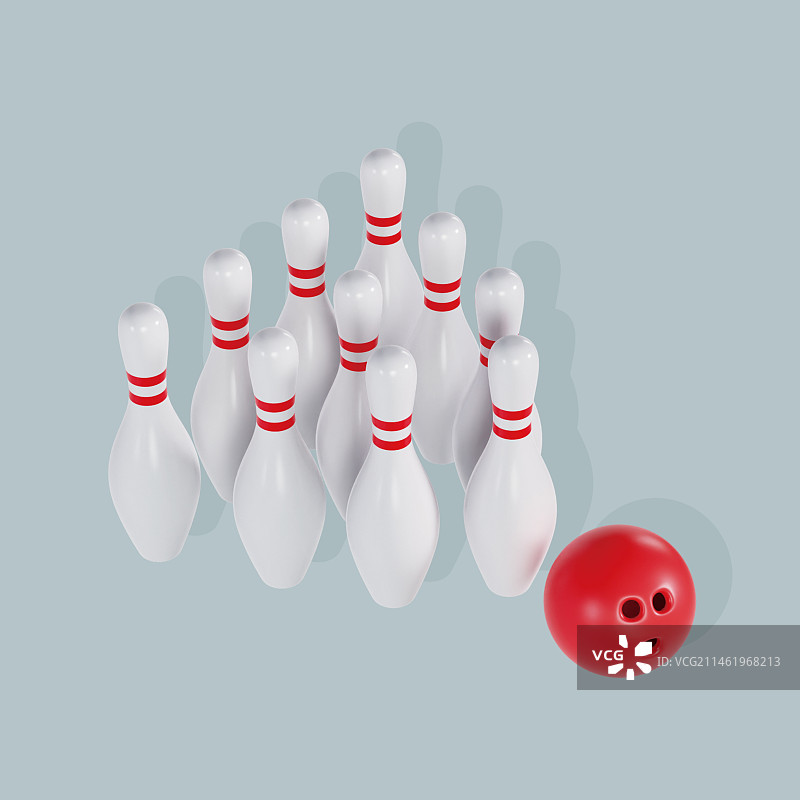 C4D立体保龄球运动健身运动插画图片素材