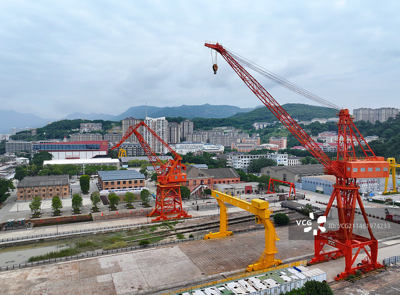 福建省福州市马尾区中国船政文化城航拍图片素材