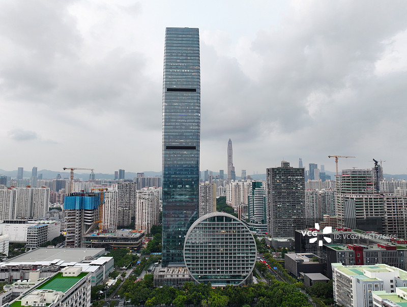 广东省深圳市福田保税区深圳河套深港科技创新合作区航拍图片素材