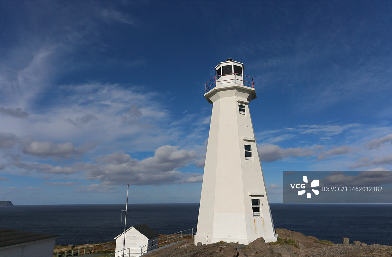 矗立北美最东端傲视大西洋的加拿大纽芬兰斯必尔角（Cape Spear）灯塔图片素材