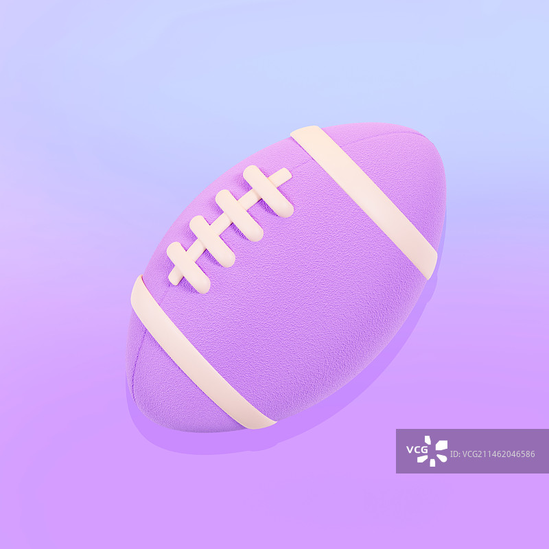 C4D立体彩色橄榄球体育运动比赛插画图片素材