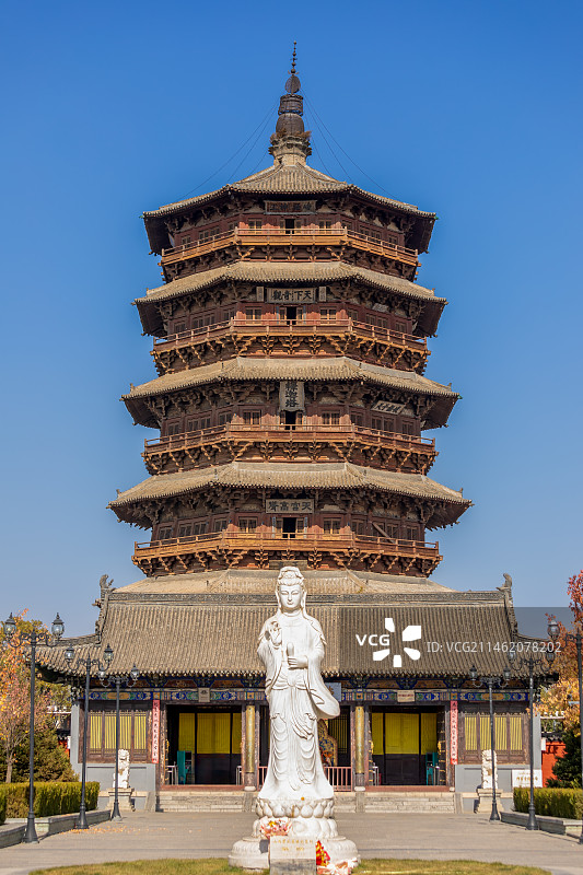 山西省朔州市应县佛宫寺释迦塔图片素材