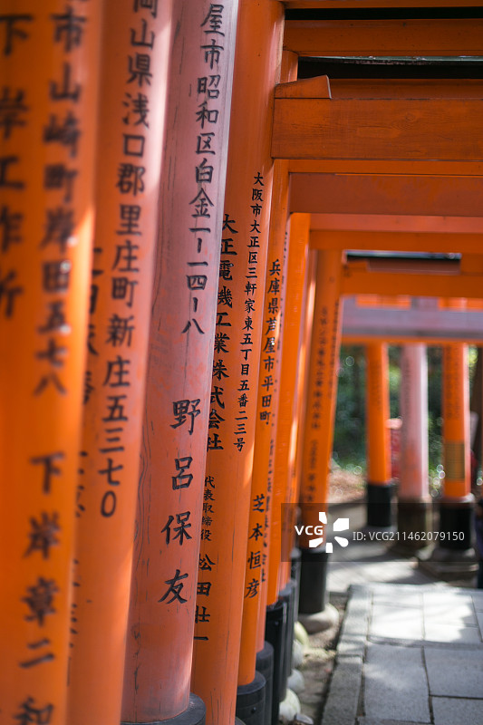 日本伏见稻荷大社千本鸟居图片素材