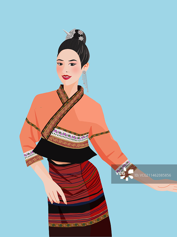中国少数民族傣族插图图片素材