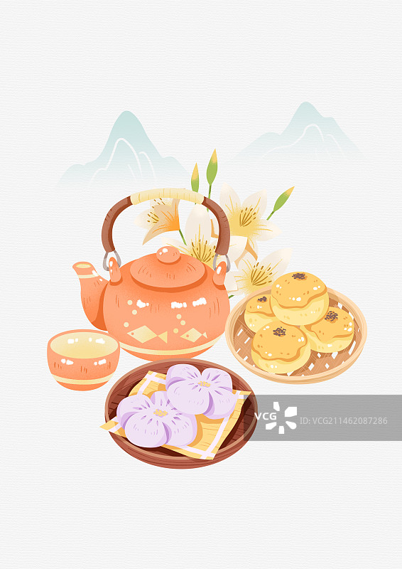 处暑国风二十四节气插画图片素材