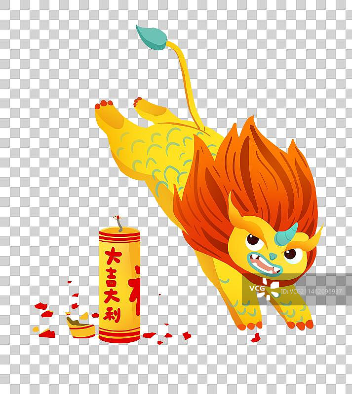 逃跑的年兽图片素材