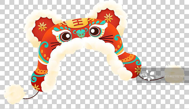 红色虎头帽插画元素图片素材
