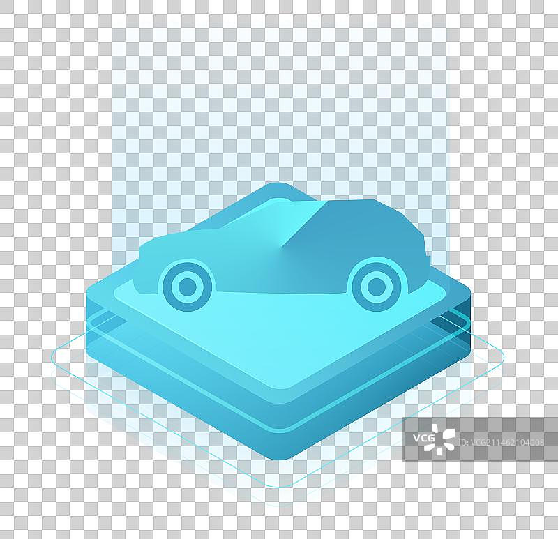 科技风智能汽车2.5D插画元素图片素材