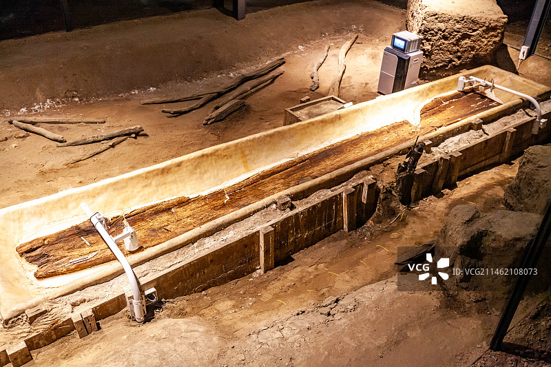 杭州萧山跨湖桥遗址博物馆中华第一舟图片素材