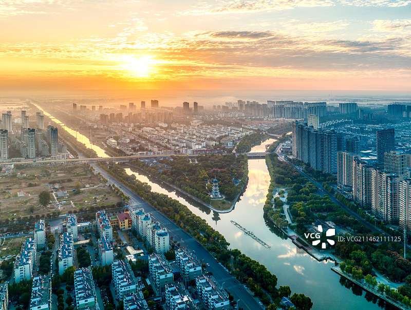 江苏宿迁泗洪县城市航拍图片素材