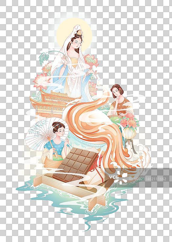 唯美古装女子中国传统茶文化图片素材