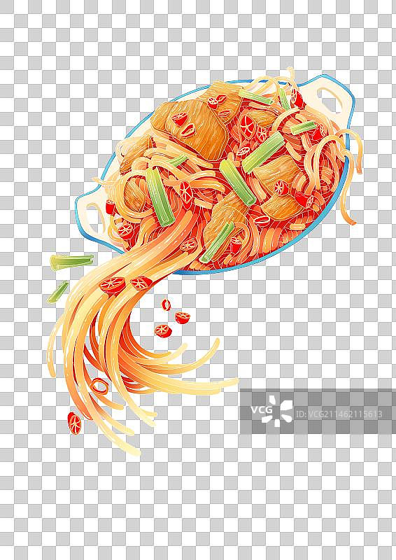 一碗爆辣的香喷喷的炒粉图片素材