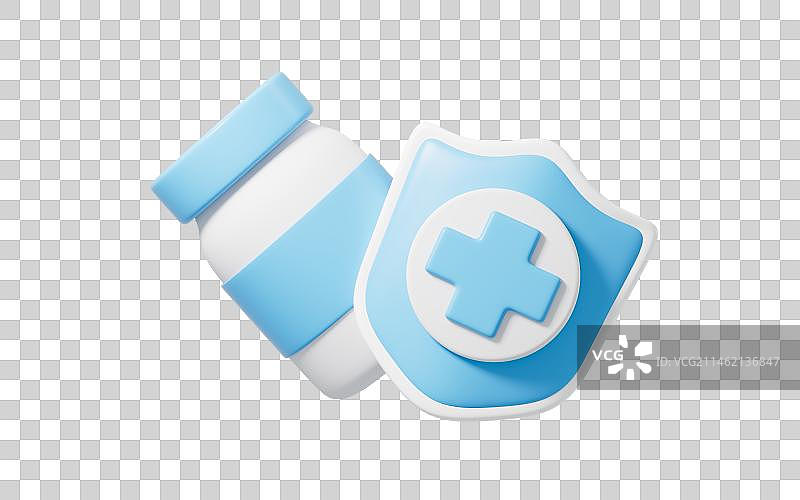 卡通药物预防概念3D渲染图片素材