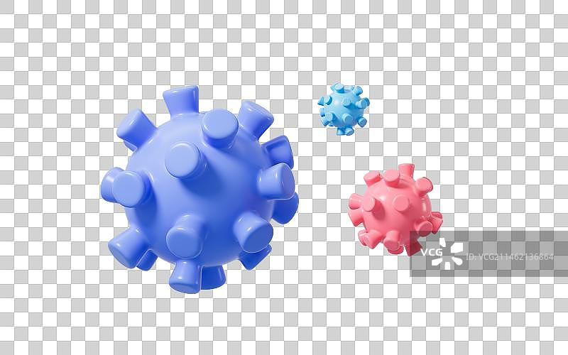 卡通病毒模型3D渲染图片素材