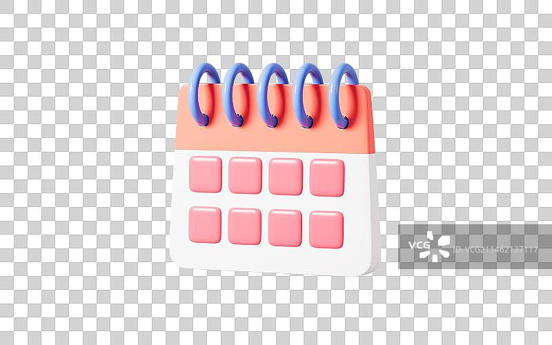 卡通日历模型3D渲染图片素材