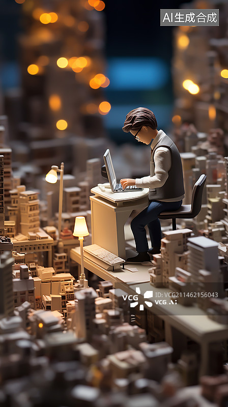 【AI数字艺术】创意微距微型小世界图片素材