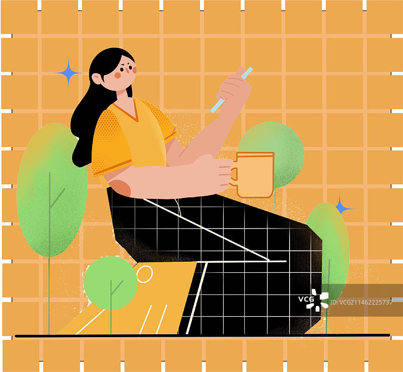 闲适少女图片素材