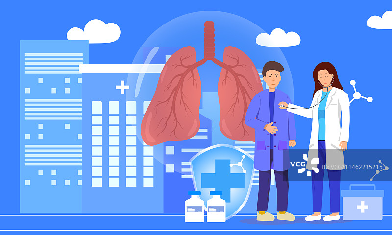 医院体检医疗概念插画图片素材